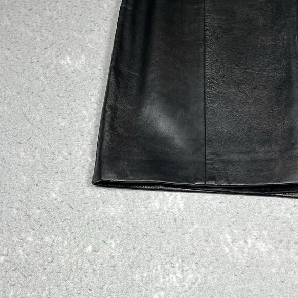 Prada Skirt Womens Size 44 Black Pencil Leather Belted Made In Italy - Picture 3 of 14